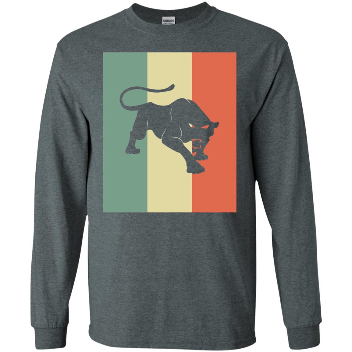 Black Panther Silhouette Gift Shirt Retro Vintage Classic Tee Dark Heather
