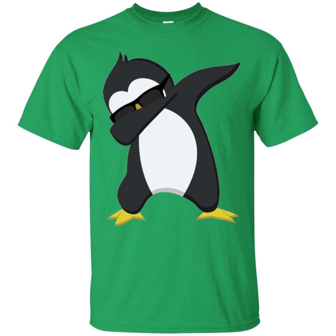 Christmas T-shirt Dabbing Penguin T-shirt Irish Green