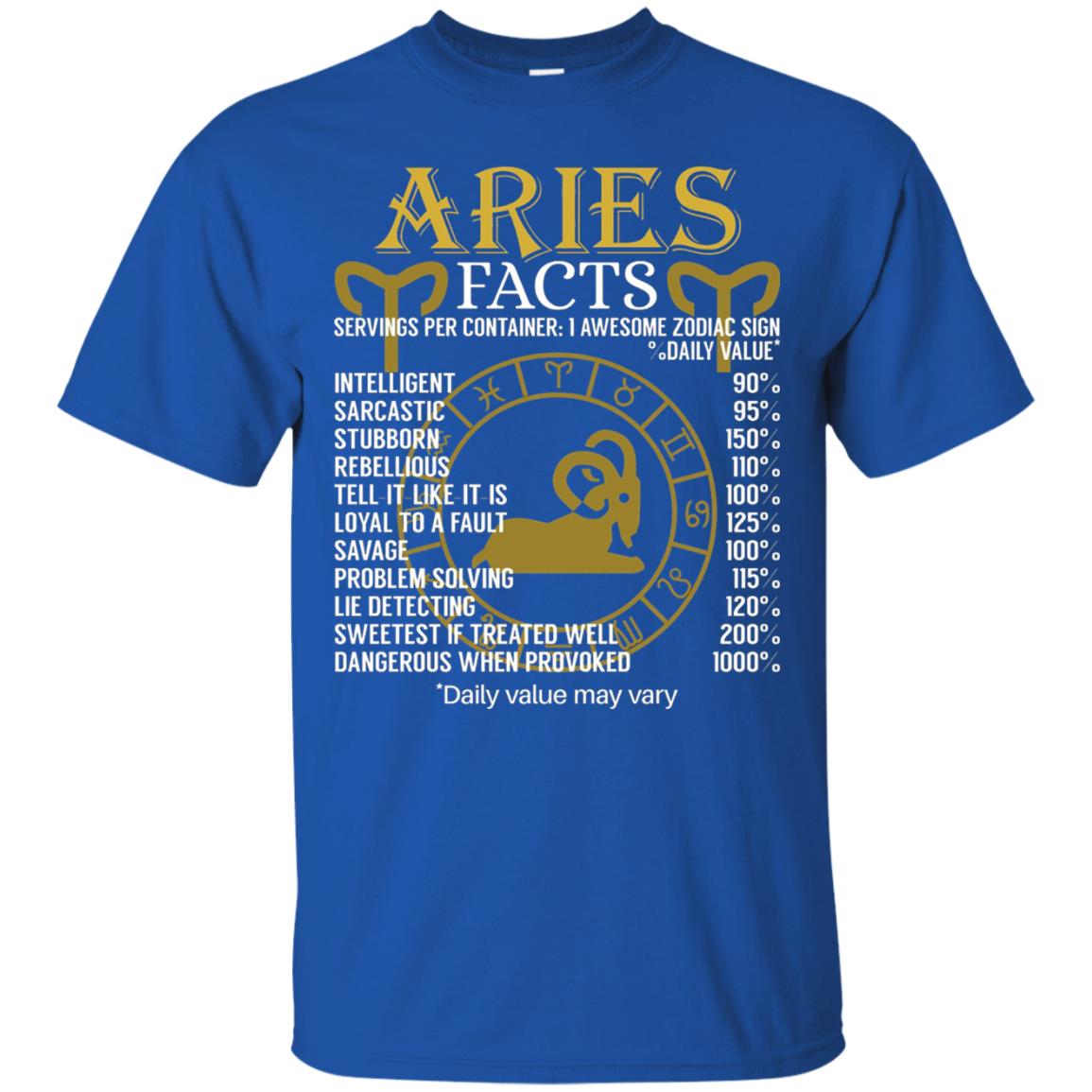 Aries Facts Zodiac Sign T-shirt Royal