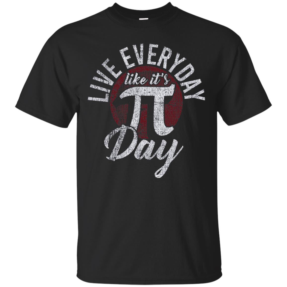 Live Everyday Like It_s Pi Day Distressed Pi Day T-shirt Black