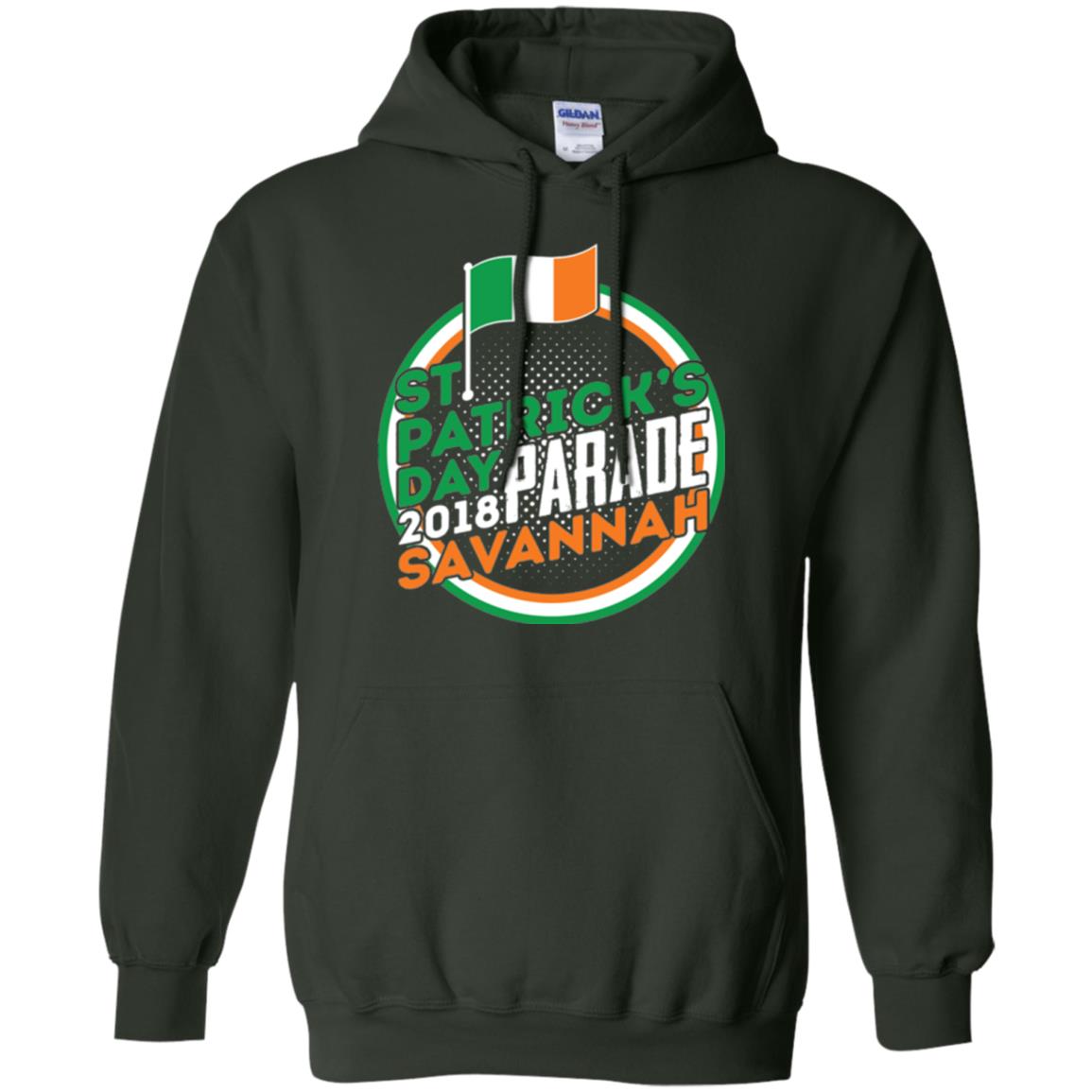 Parade Savannah 2018 Ireland Flag St. Patrick_s Day T-shirt Forest Green