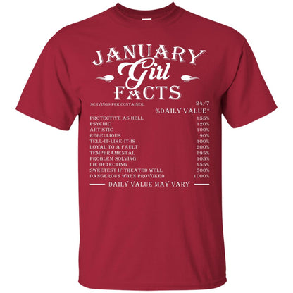 January Girl Facts Facts T-shirt Cardinal