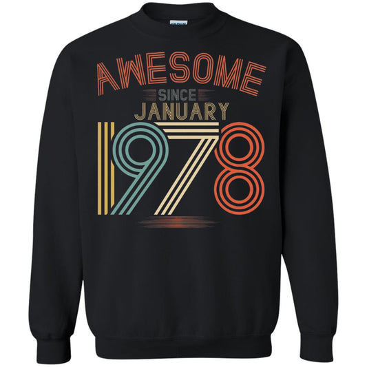 Funny 40th Birthday T-shirt Awesome Since January 1978 Black