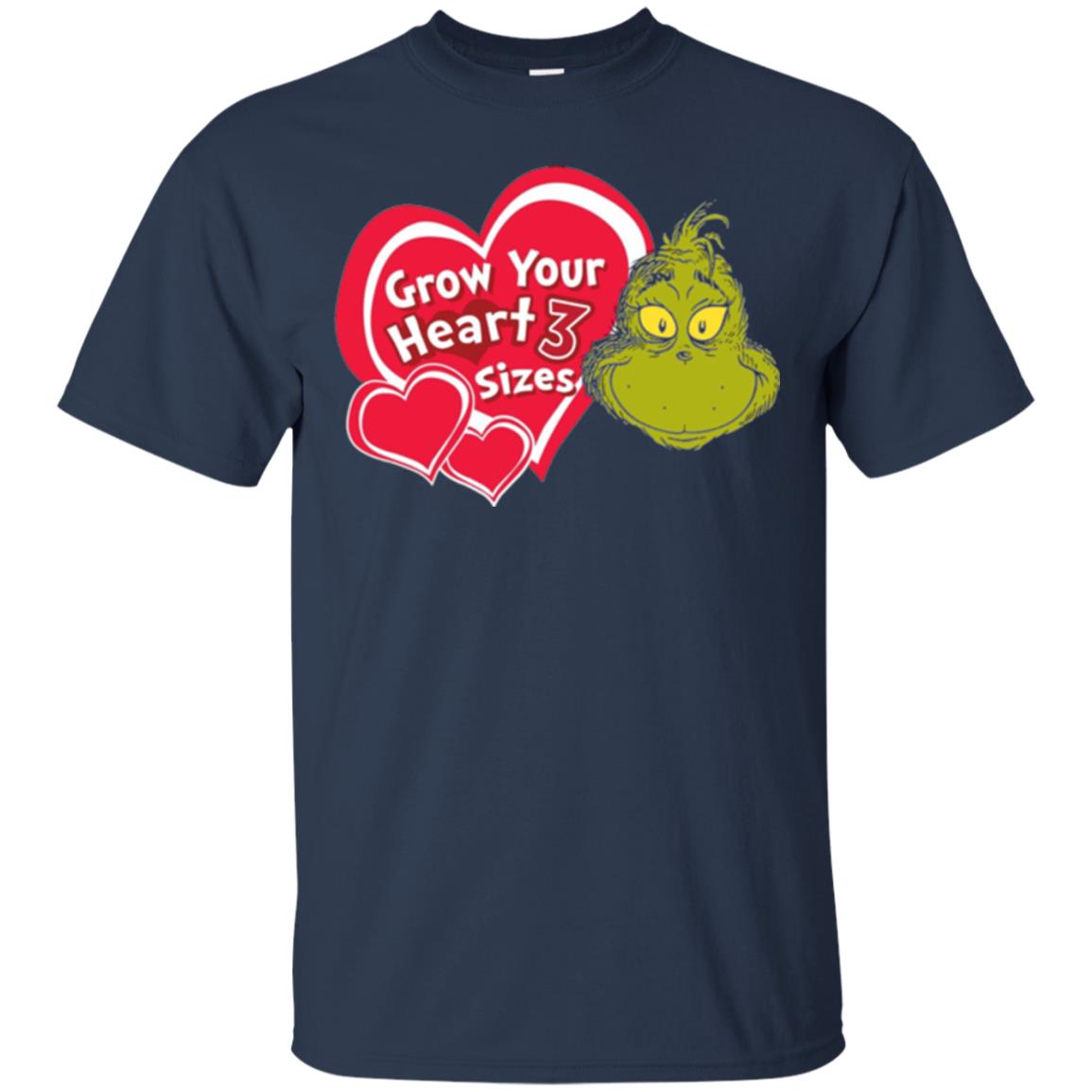 Dr. Seuss Grinch T-shirt Grow Your Heart 3 Sizes Navy