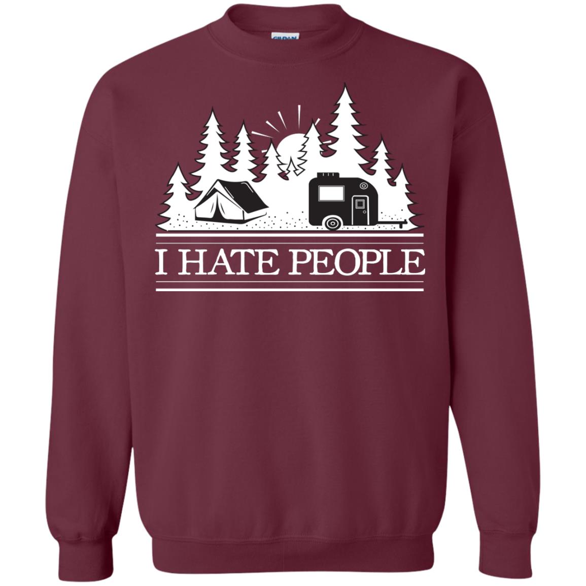 I Hate People Camping Lover Shirt Maroon