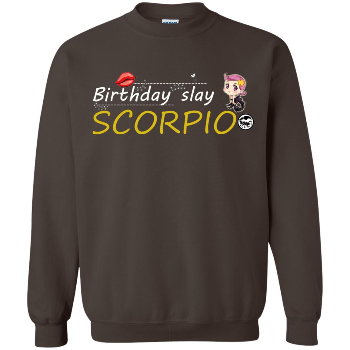 Cute Scorpio Girl Birthday Lip Slay T-shirt Dark Chocolate