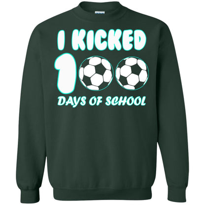 Soccer Lover T-shirt I Kicked 100 Days Of School Forest Green