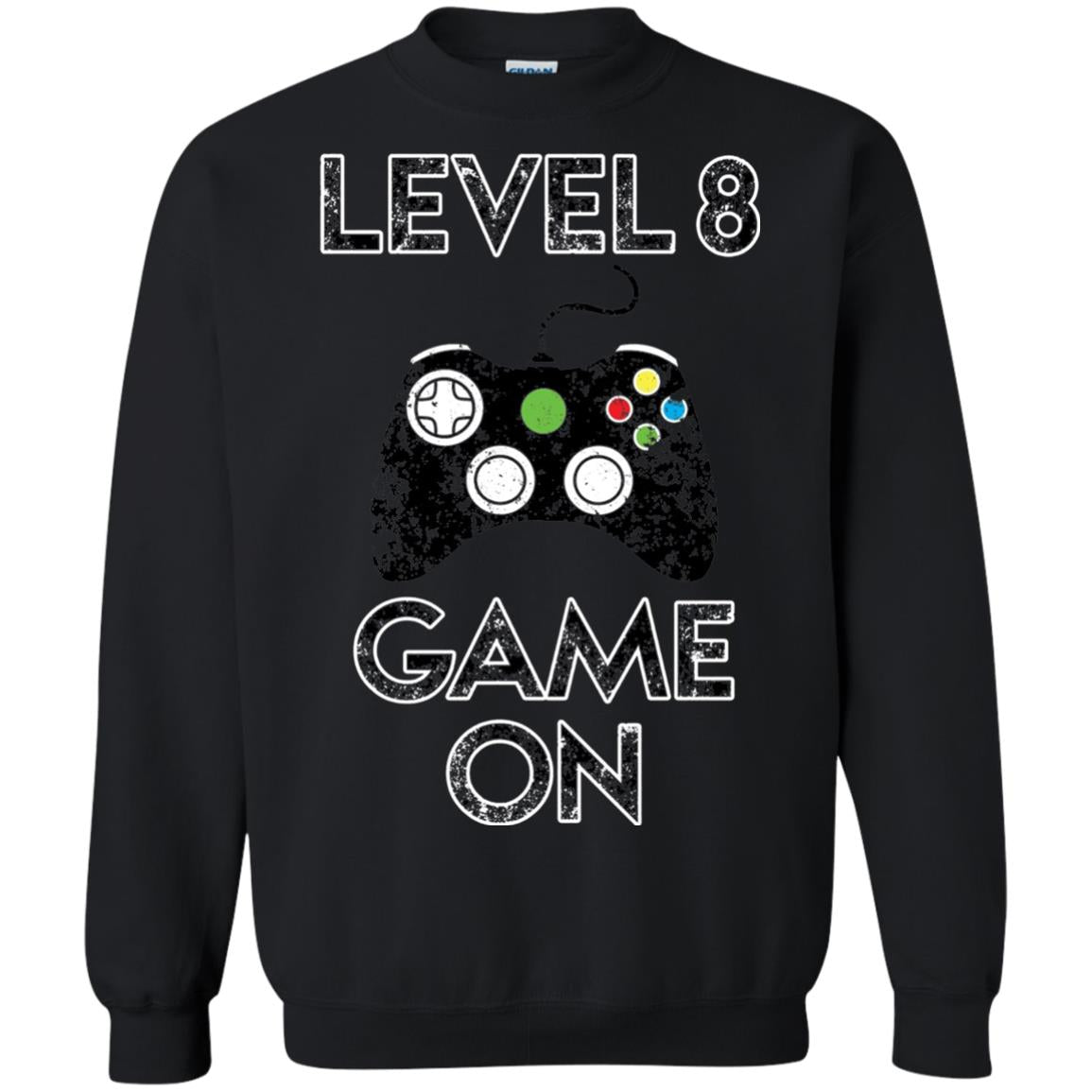Level 8 Game On 8th Birthday Gift T-shirt Black