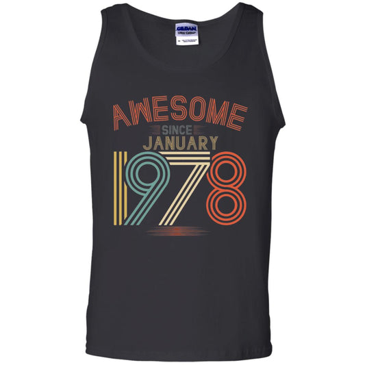 Funny 40th Birthday T-shirt Awesome Since January 1978 Black
