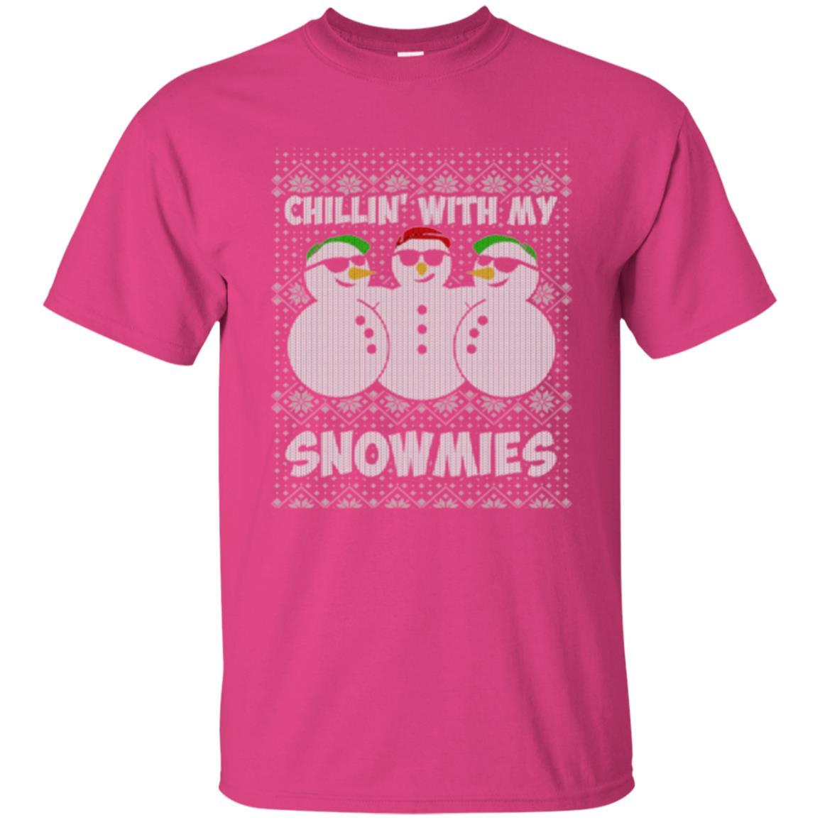 Christmas T-shirt Chillin With My Snowmies Heliconia