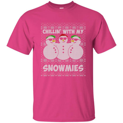 Christmas T-shirt Chillin With My Snowmies Heliconia