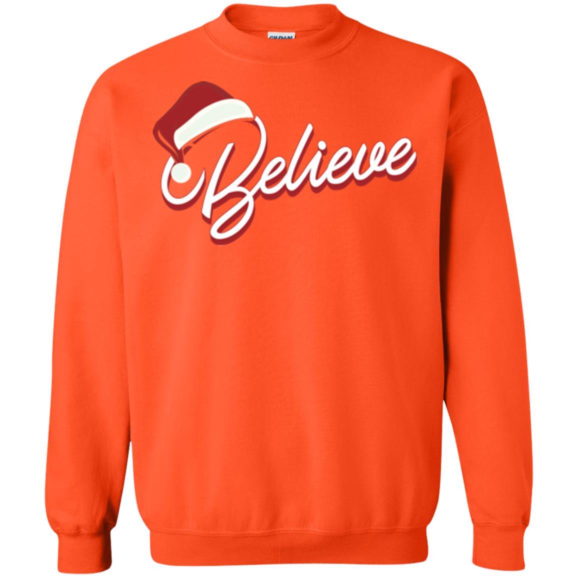 Christmas T-shirt Believe In Santa Claus Orange
