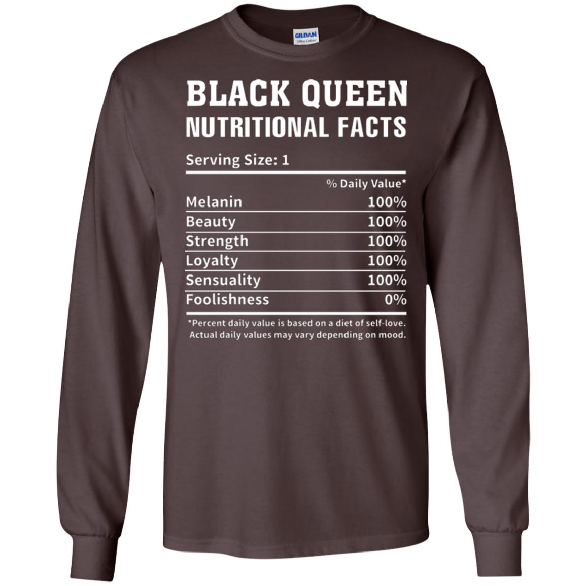 Nubian T-shirt Black Queen Nutritional Facts Dark Chocolate