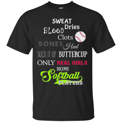 Softball T-shirt Sweet Dries Blood Clots Bones Black