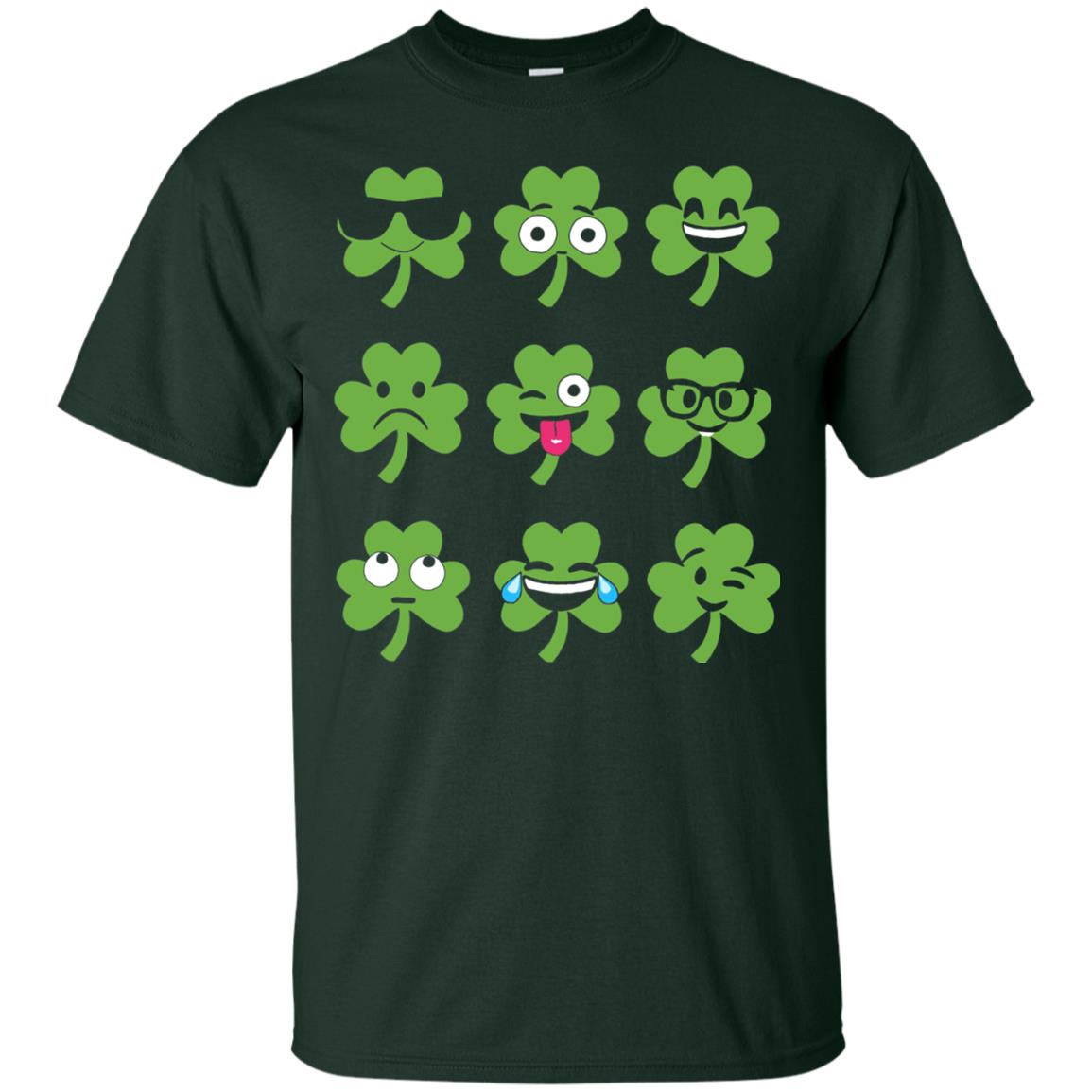 Emoji Shamrock St. Patrick_s Day T-shirt Forest