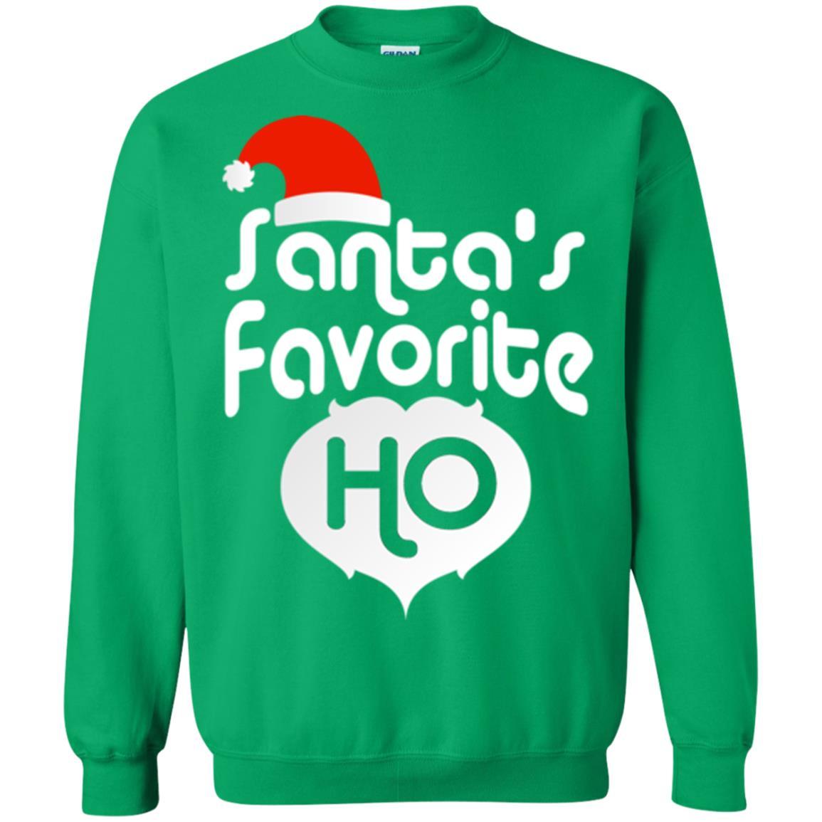 Christmas T-shirt Santa's Favorite Ho Irish Green