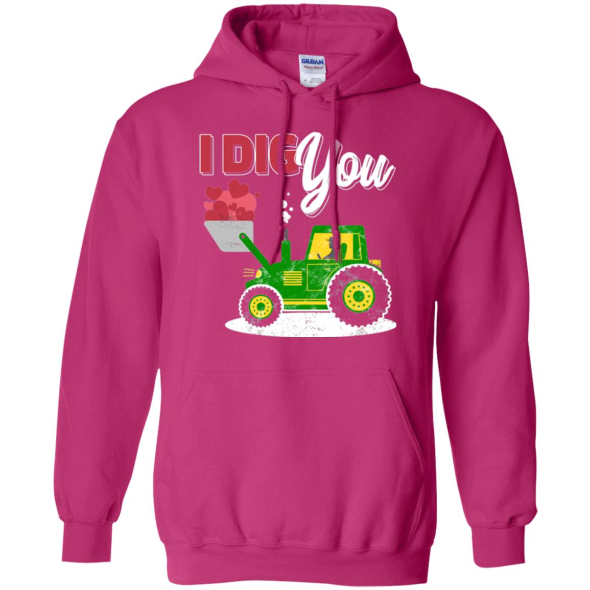 Farmer Valentines Day T-shirt Farm Tractor I Dig You Heliconia