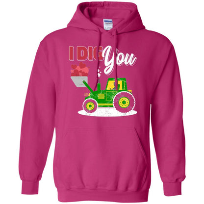 Farmer Valentines Day T-shirt Farm Tractor I Dig You Heliconia