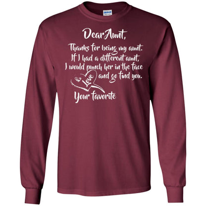 Family T-shirt Dear Aunt Thanks For Being My Aunt Maroon