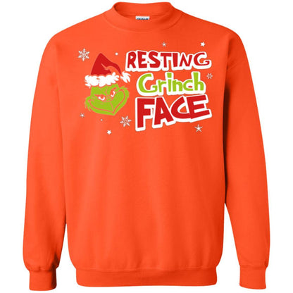 Christmas T-shirt Resting Grinch Face Orange