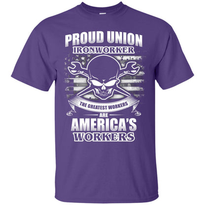 Proud Union Ironworker The Greatest Workers Are America_s Workers T-shirt Purple