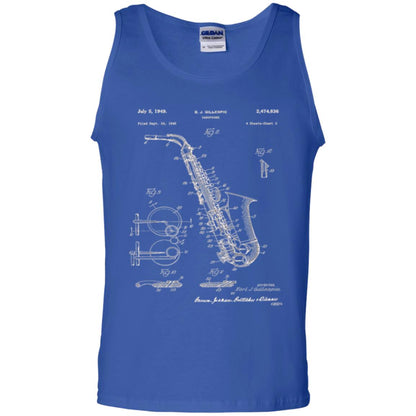 Saxophone Patent Graphic T-shirt Royal