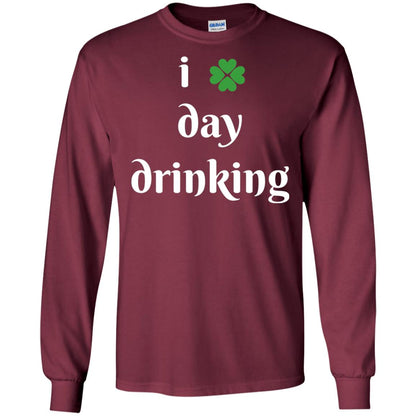 I Day Drinking Funny St Patricks Day T-shirt Maroon