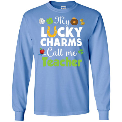 My Lucky Charms Call Me Teacher St Patricks Day T-shirt Carolina Blue