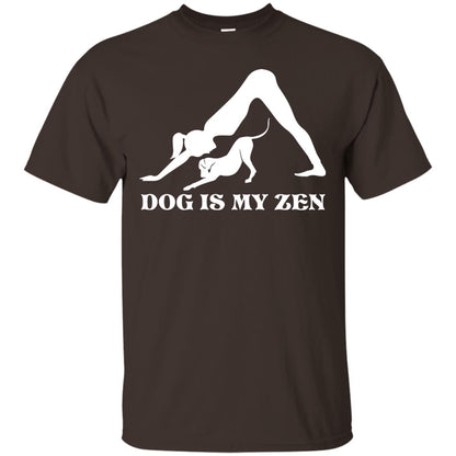 Yoga Dog T-shirt Dog Is My Zen Dark Chocolate