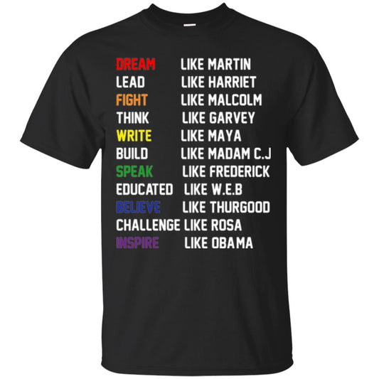 Dream Like Martin Inspire Like Obama T-shirt Black