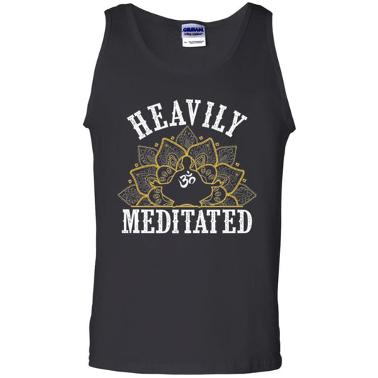 Funny Heavily Meditated Yoga Meditation T-shirt Black