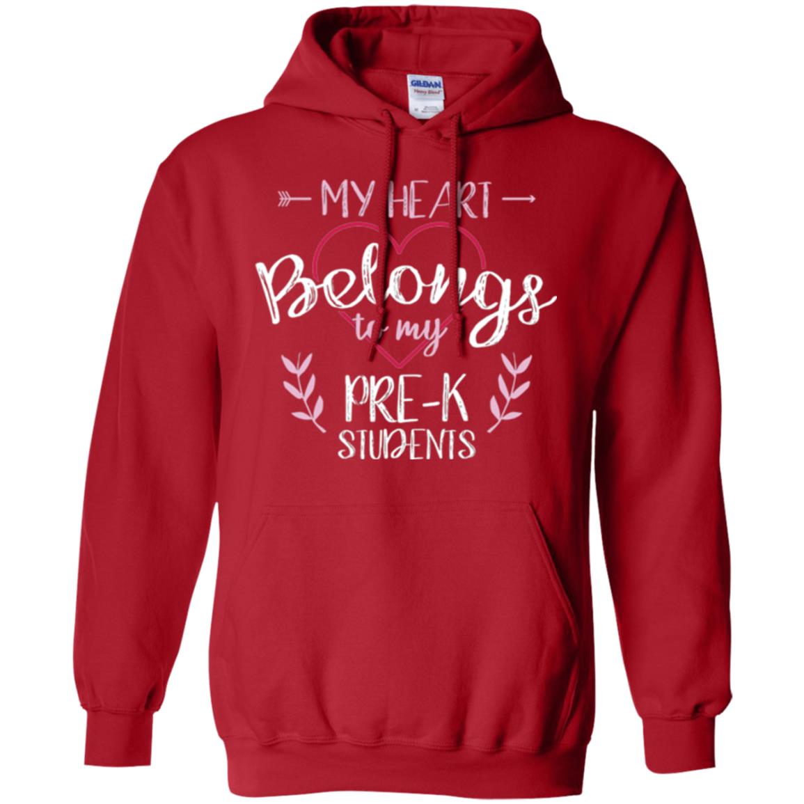 Teacher T-shirt My Heart Belongs To My Pre-k Students Red