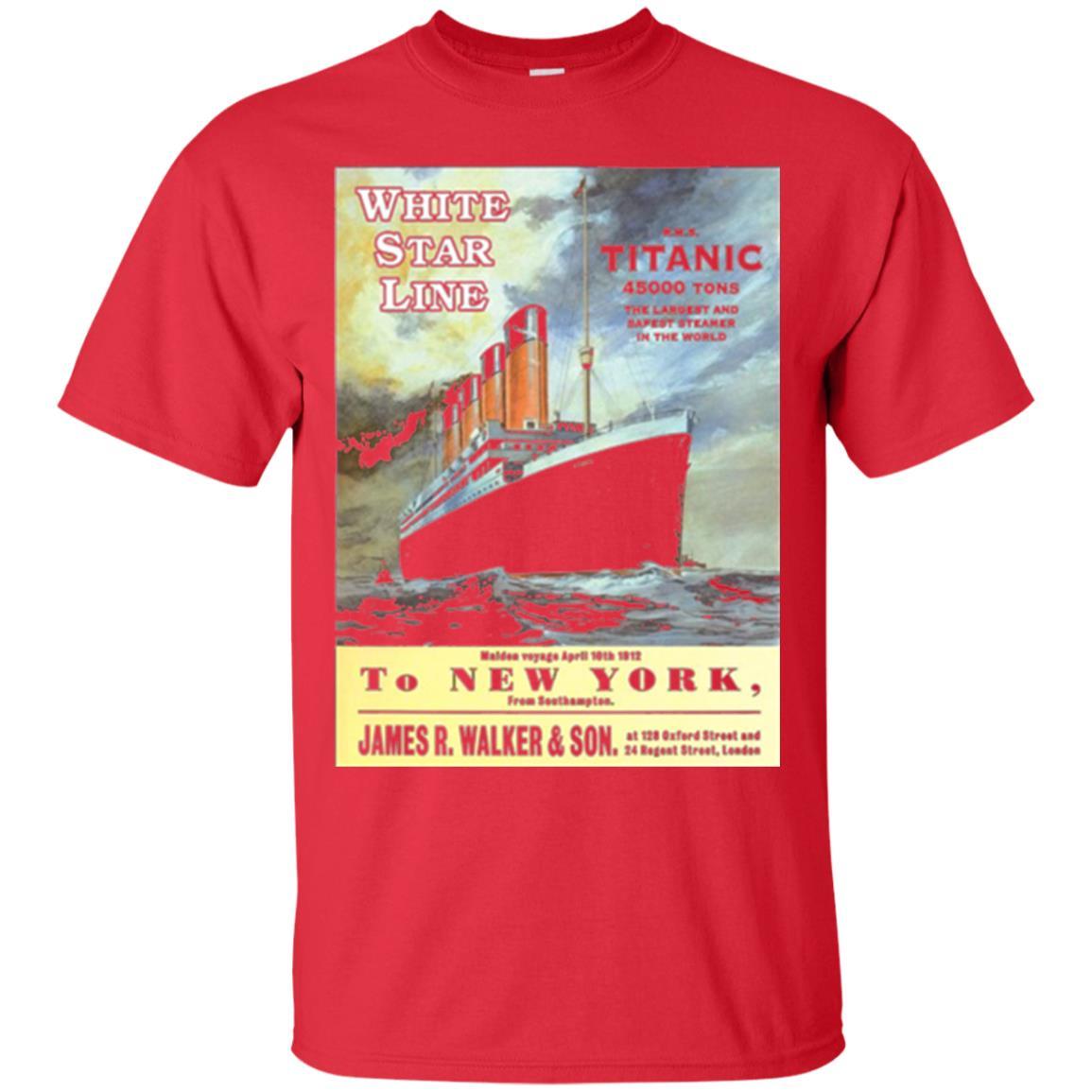 Film T-shirt Sailing Ship Cruise Vintage Poster Red