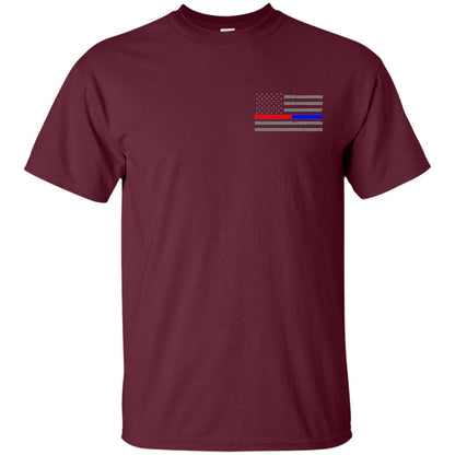 Thin Red Blue Line American Flag Shirt Maroon