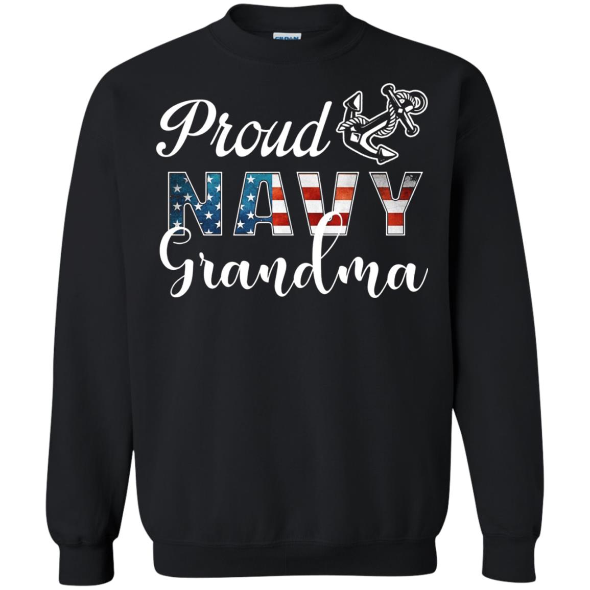 Proud Navy Grandma Military Mama Shirt Black