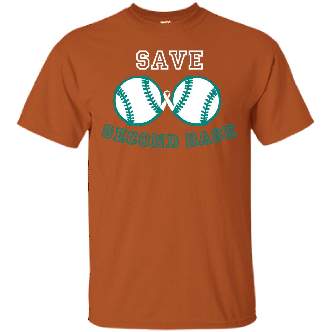 Save Second Base Breast Cancer T-shirt Texas Orange