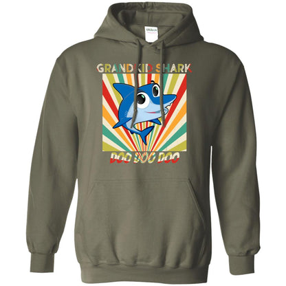 Grandkids Shark Doo Doo Doo Family Shark Gift Shirt Military Green