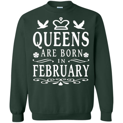 Birthday T-shirt Queens Are Born In February Forest Green