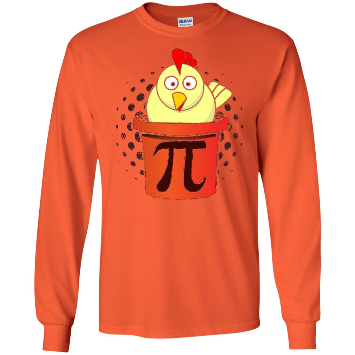 Chicken Pot Pi Funny Math T-shirt Orange