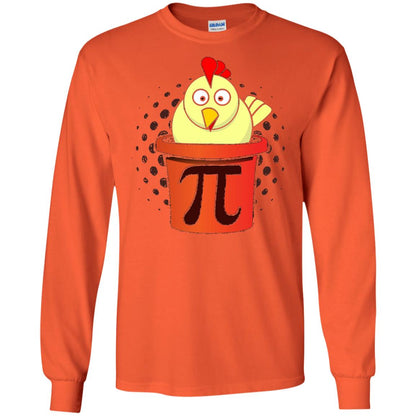 Chicken Pot Pi Funny Math T-shirt Orange