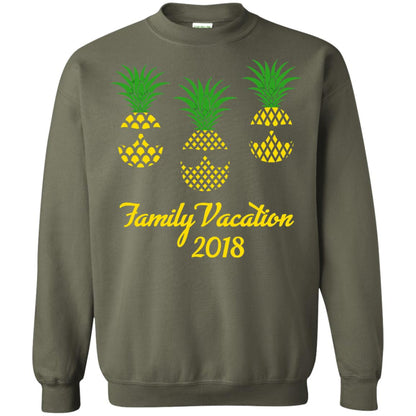 Family Vacation 2018 Shirt Hawaii Pineapple Sunglasses Military Green