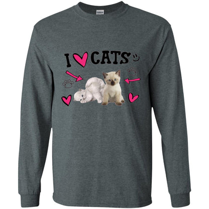 Cat Lover T-shirt I Love Cats Dark Heather