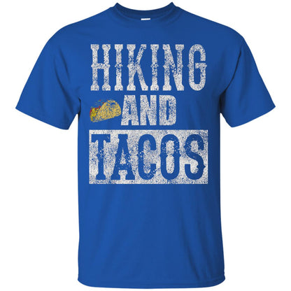Hiking And Tacos Funny Taco Distressed T-shirt Royal