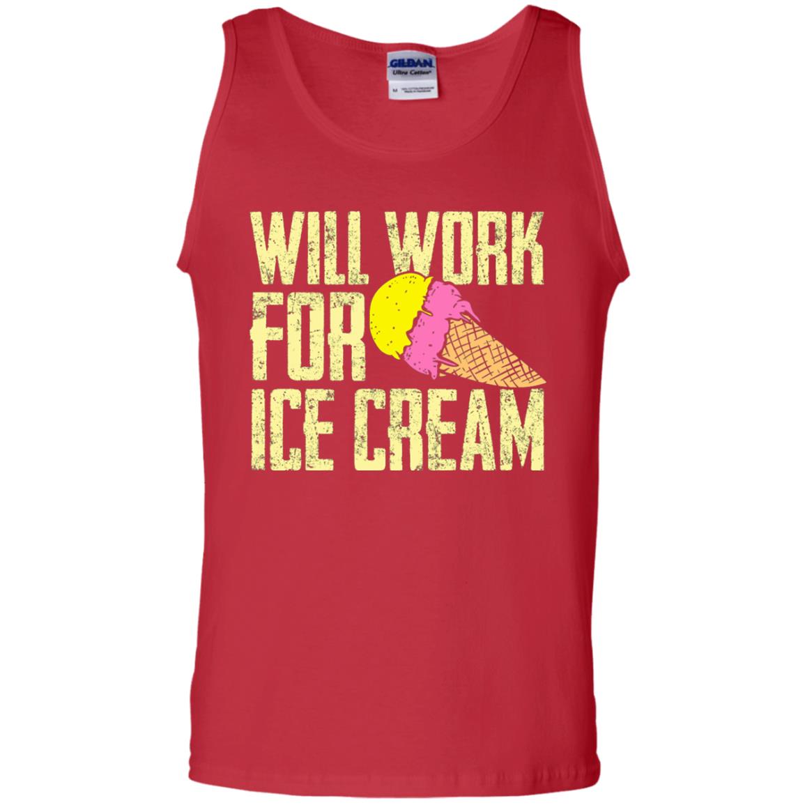Will Work For Ice Cream T-shirt Red