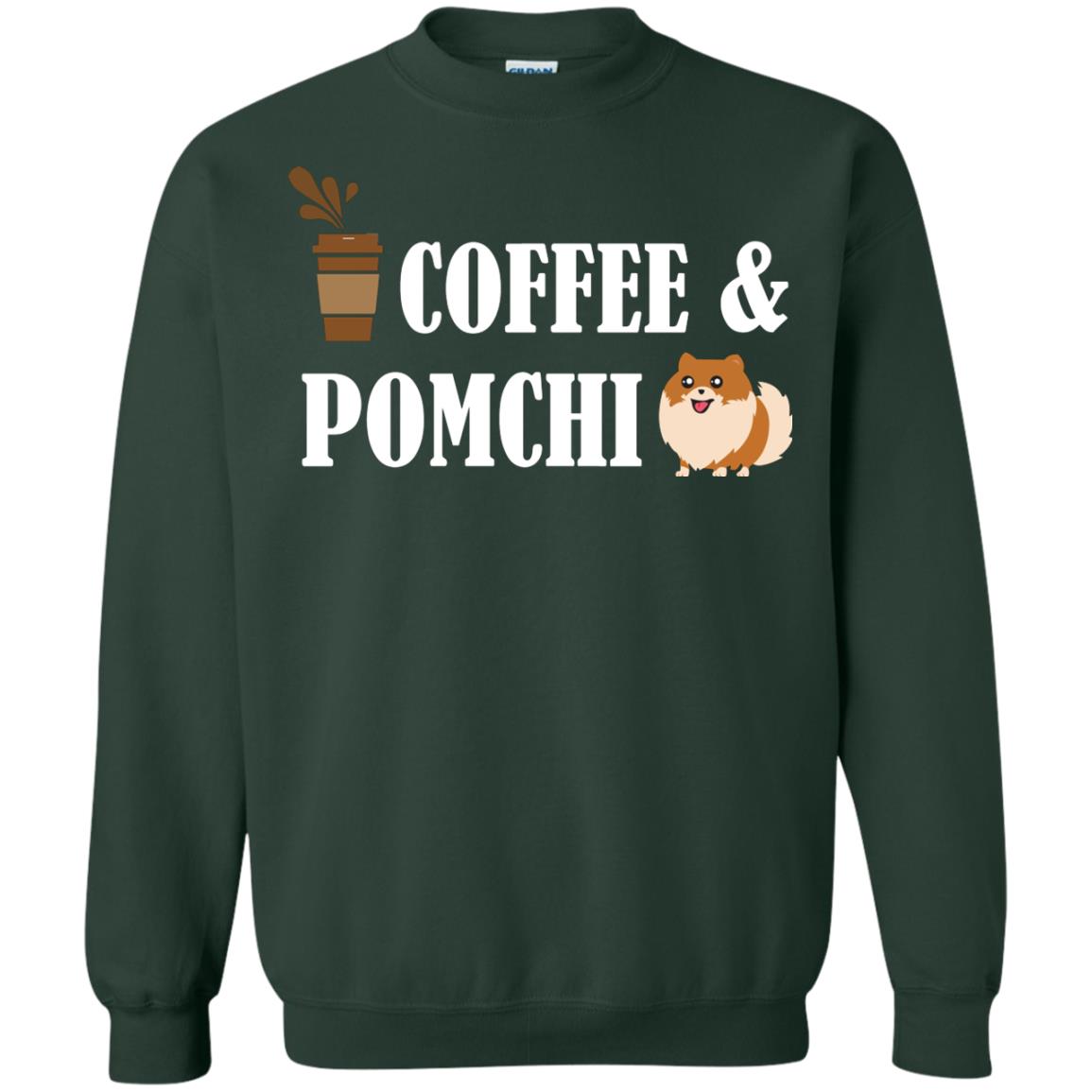 Coffee And Pomchi Lover Shirt Forest Green