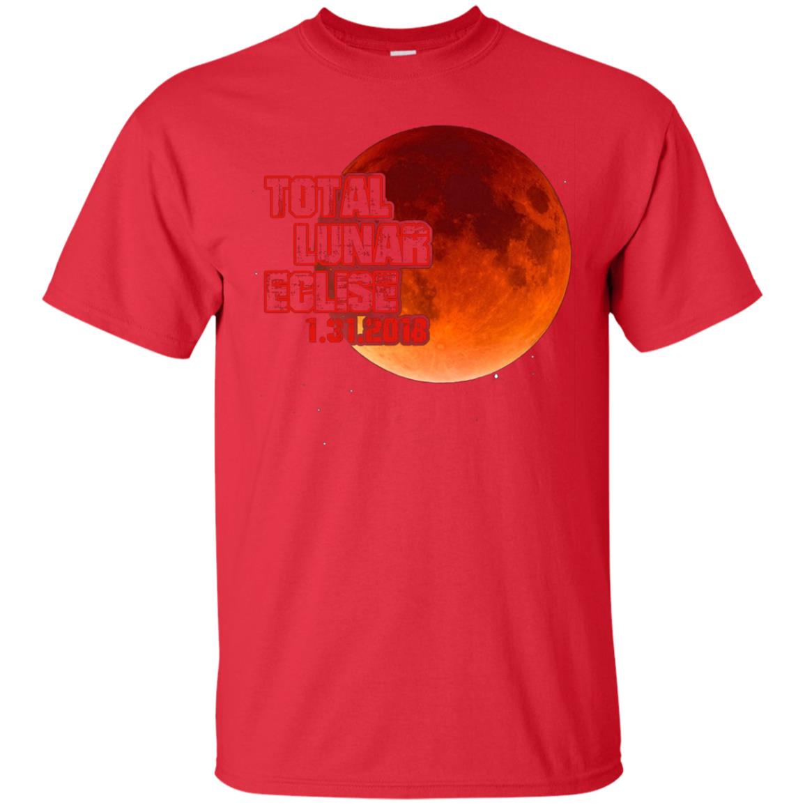 Blood Moon T-shirt Total Lunar Eclipse 1.31.2018 Red