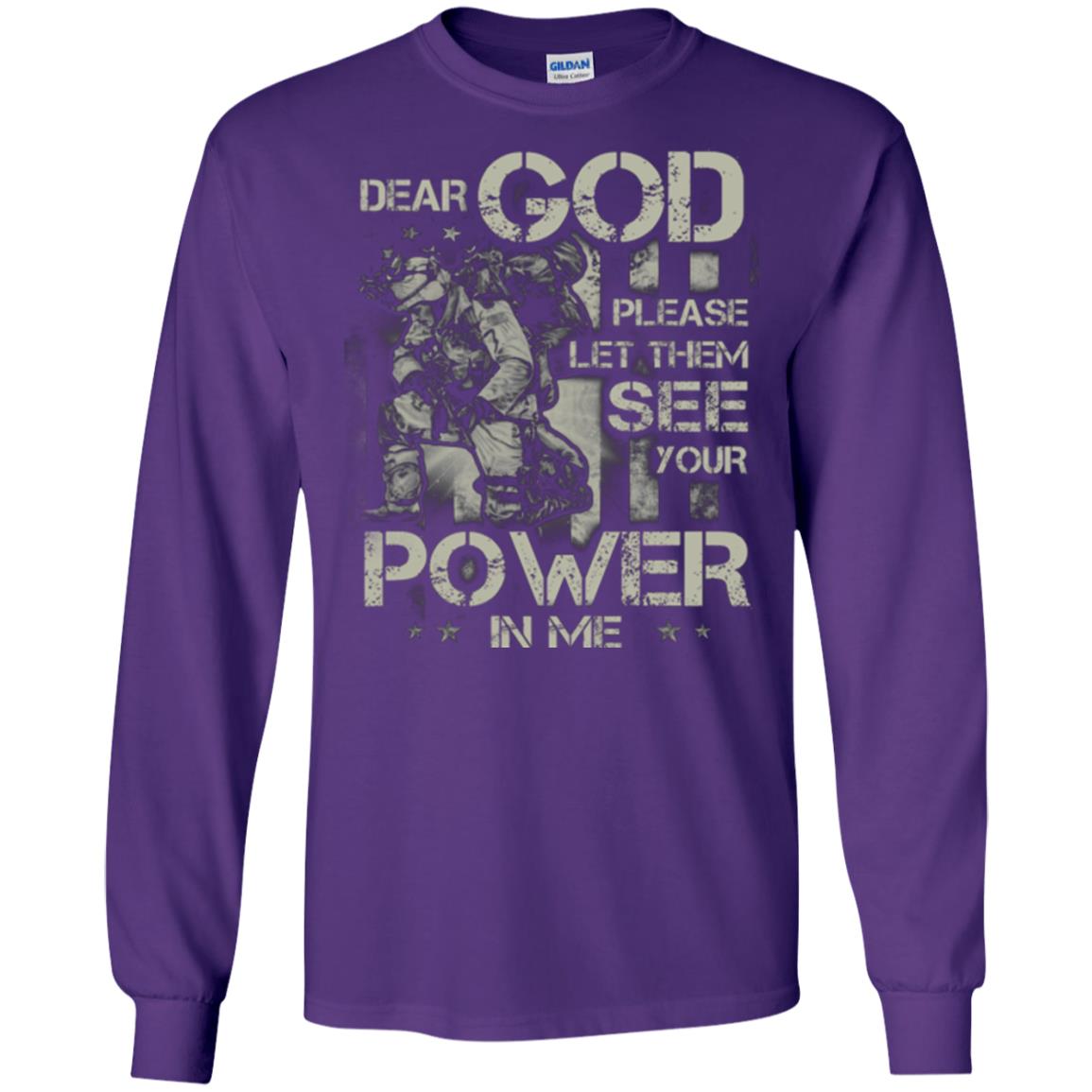 Dear God Please Let Them See Yuor Future In Me Military Shirt Purple
