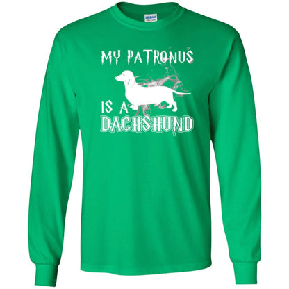 Dachshund Lover T-shirt My Patronus Is A Dachshund Irish Green