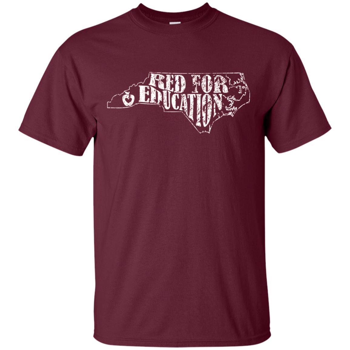 Distressed North Carolina Nc Red For Educator Shirt Maroon