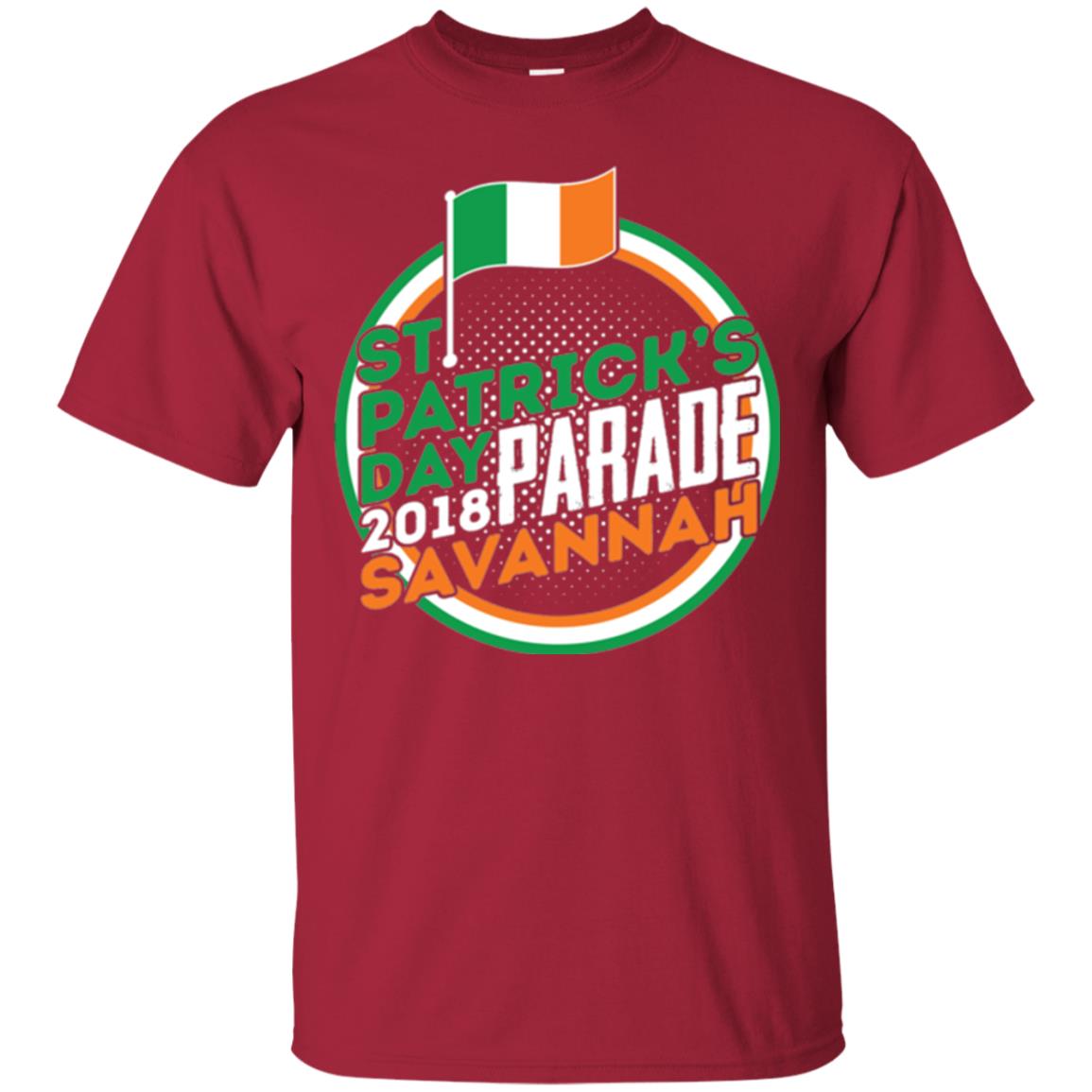 Parade Savannah 2018 Ireland Flag St. Patrick_s Day T-shirt Cardinal